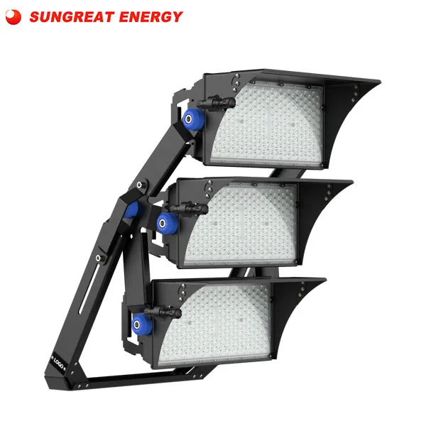 SunGreat Energy SQ Series high-power LED stadium flood light, multi-module adjustable angle for professional sports court lighting