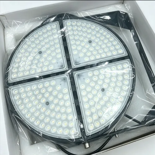 QC LED stadium light securely packed in protective plastic packaging