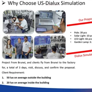 dialux simulation of solar light 100w