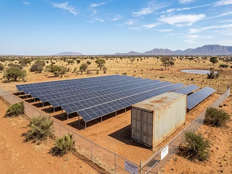 Botswana farm 80kW off-grid solar power supply system engineered by Sungreat Energy.