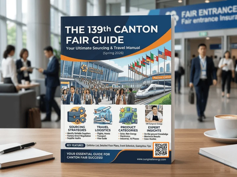 Sungreat Energy team showcasing solar lighting and energy storage products at the 139th Canton Fair main photo.