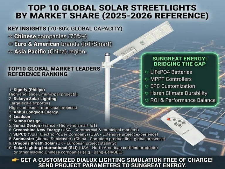Top 10 global solar streetlights ranked by market share (2025-2026 reference) main