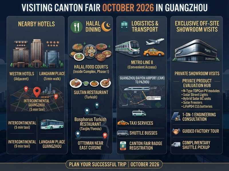 Visiting Canton Fair October 2026 in Guangzhou Nearby Hotels, Halal Dining, Logistics & Exclusive Off-Site Showroom Visits